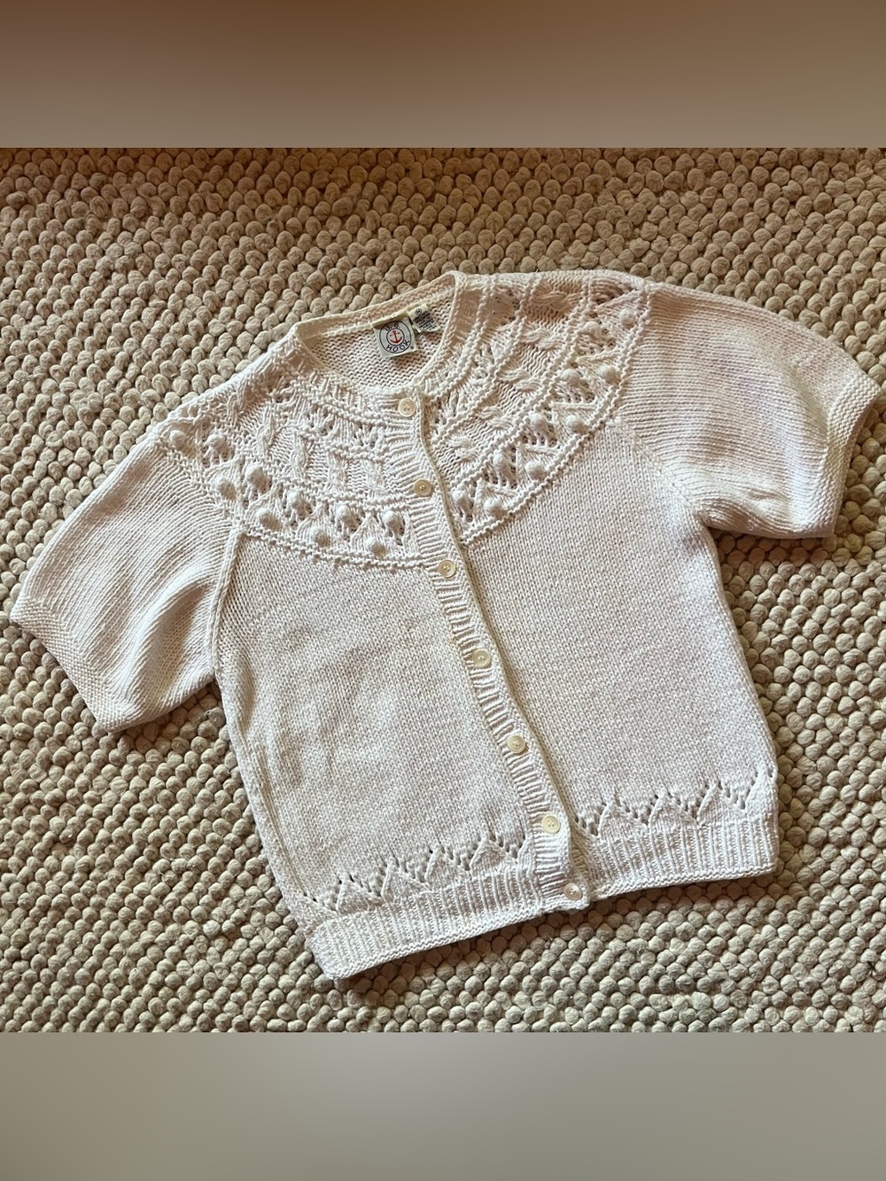 Vintage J G Hook vintage handknit short sleeve cardigan.